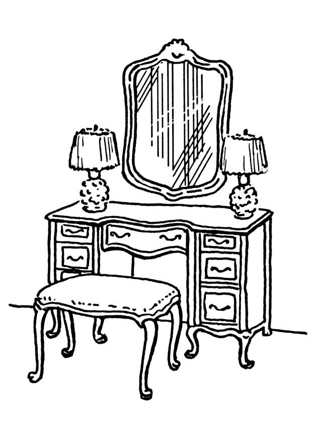 Coloring page dressing table