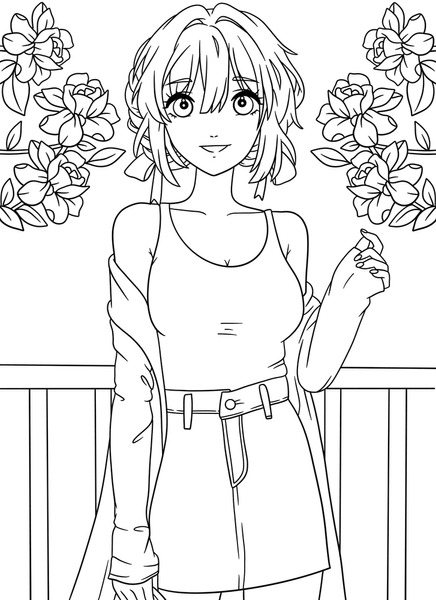 Anime coloring pages images stock photos d objects vectors