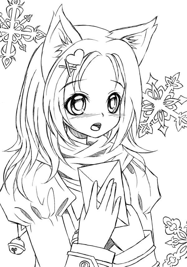 Catgirl lineart pãginas de colorir animais pãginas para colorir de unicãrnio gato de anime