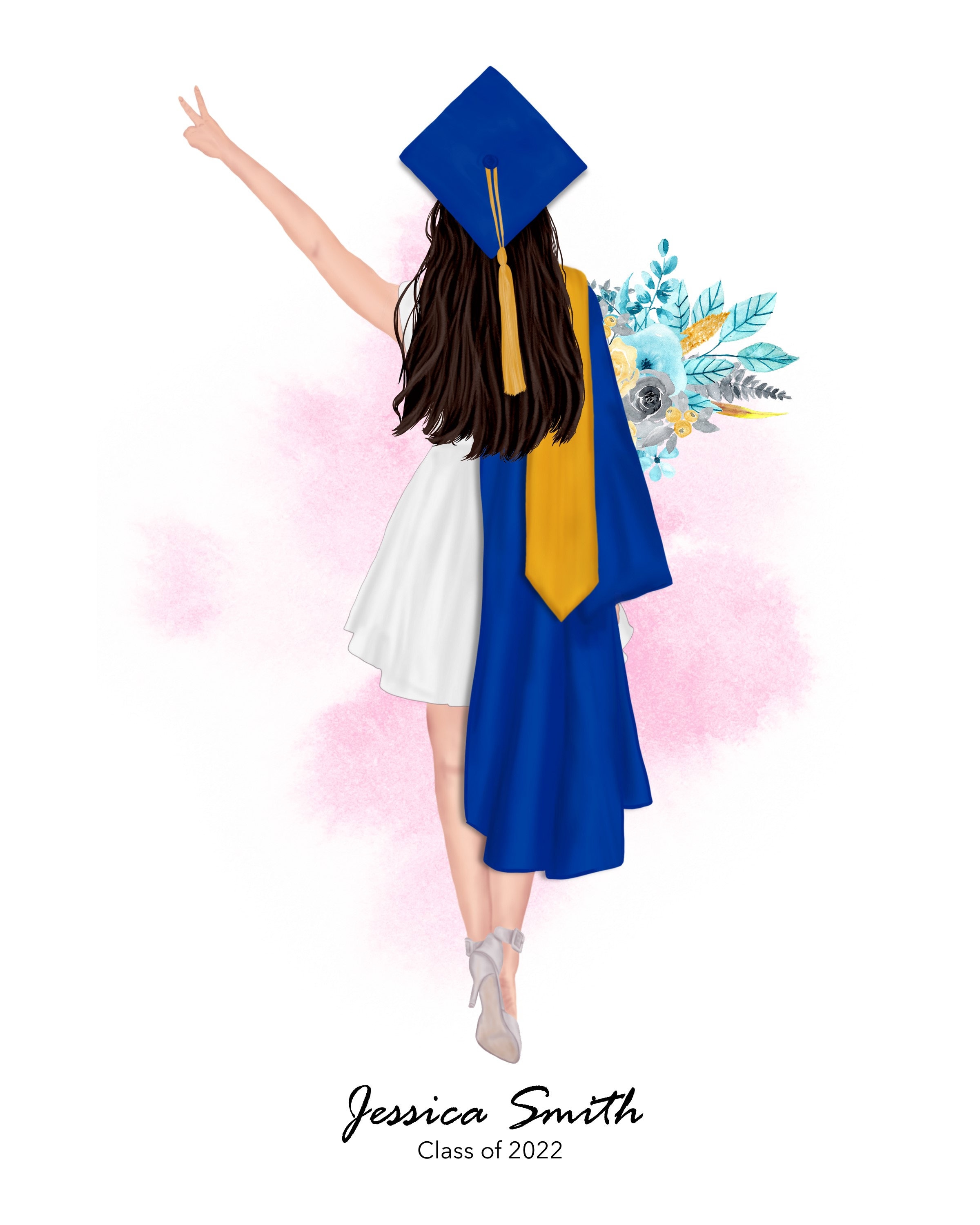 Buy personalized graduation print graduation gift for her custom graduation portrait graduation gift for girl class of portrait grad online in india