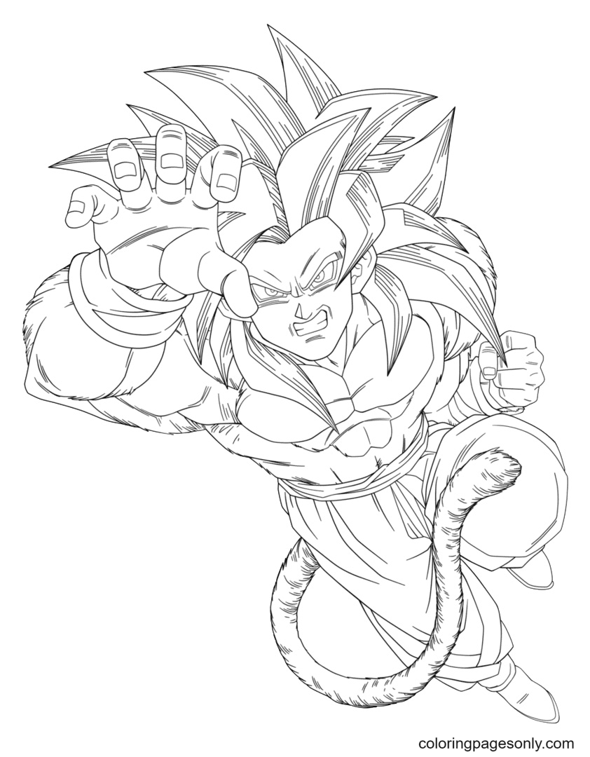 Songoku dragon ball coloring page