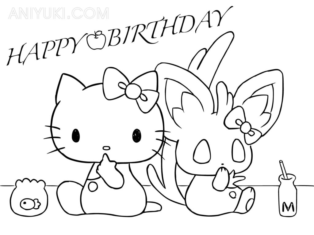 Hello kitty coloring pages