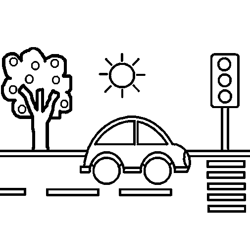 Dibujo de coche de ciudad para colorear