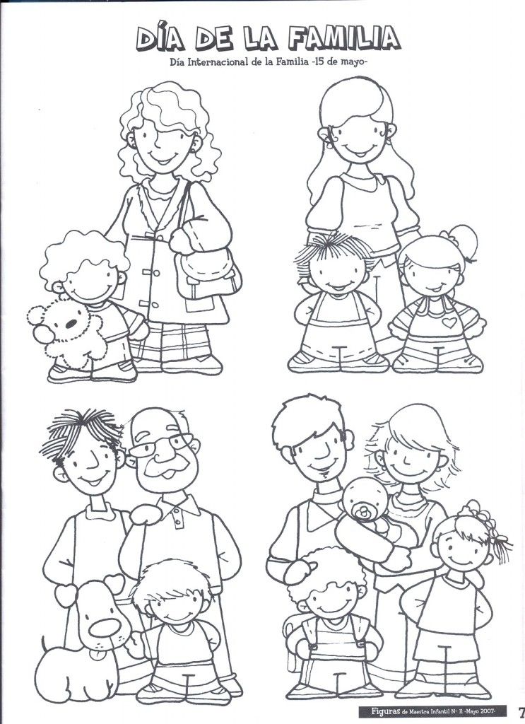 Dibujos para colorear en el dãa de la familia imãgenes de familia actividades de la familia dia de la familia