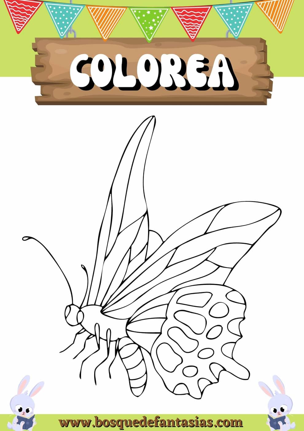 Dibujos de mariposas para colorear e imprimir fãciles para niãos