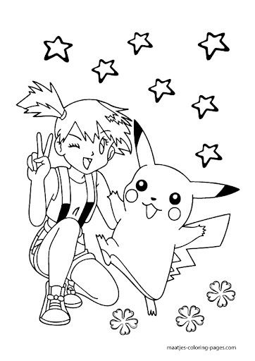 Misty with pikachu colorg pages pikachu colorg page pokemon colorg pokemon colorg pages