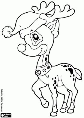 Santa claus reindeers and elves coloring pages printable games coloring pages reindeer red nosed reindeer