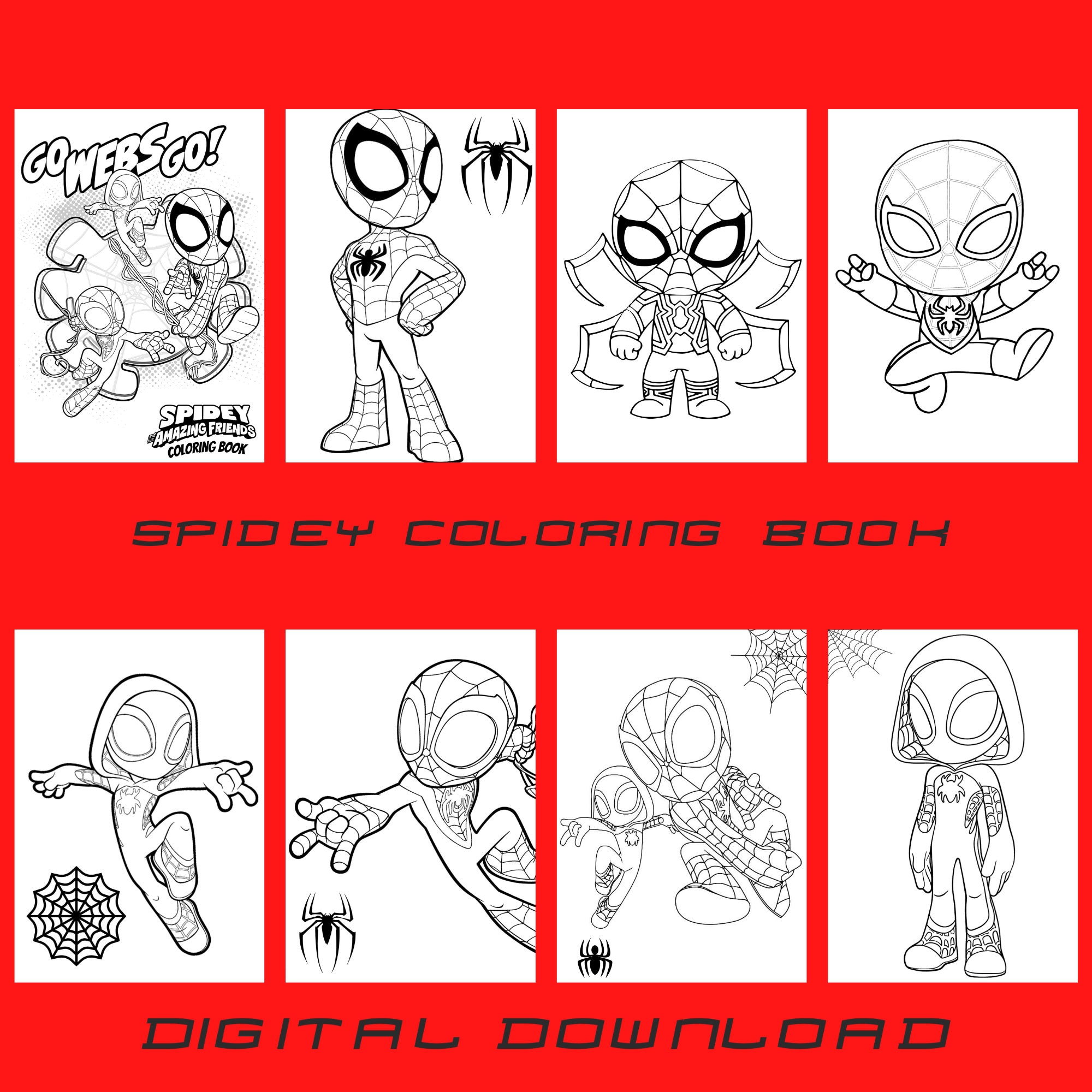 Spidey and his amazing friends coloring book for kids