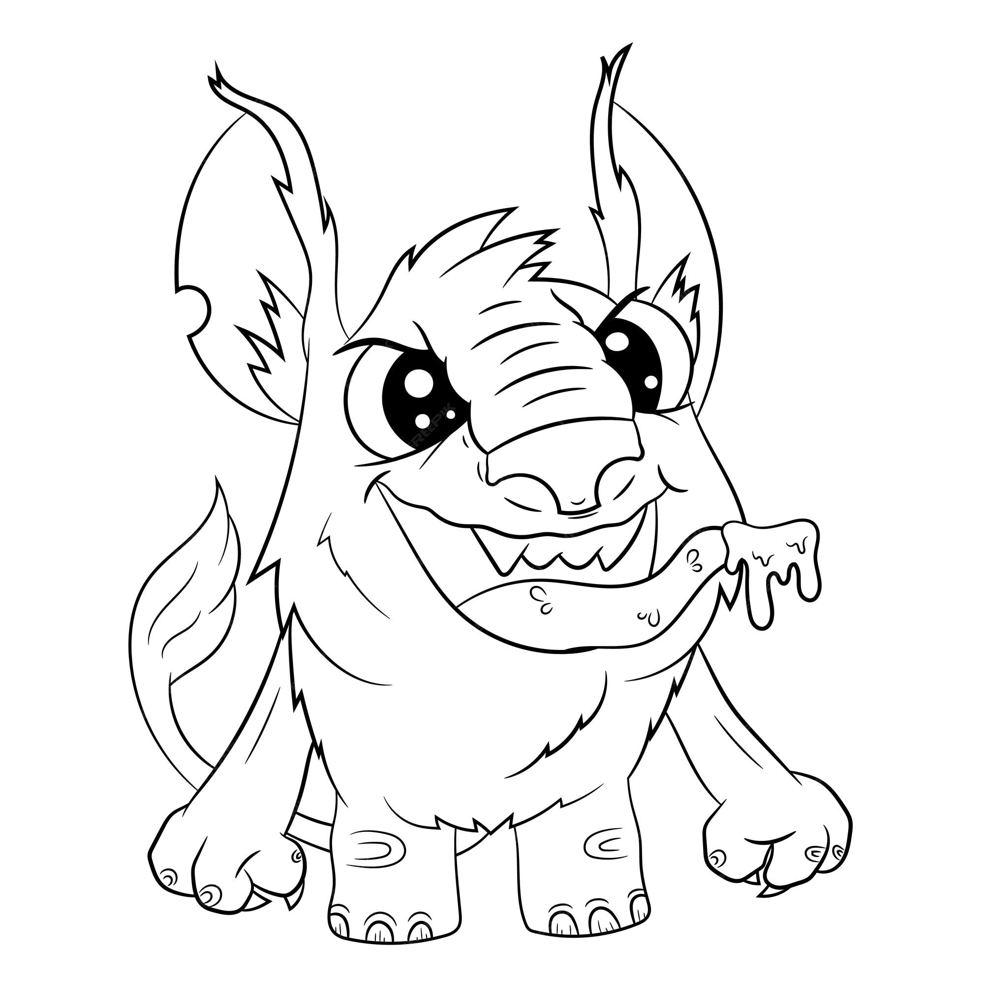 Premium vector monster coloring page