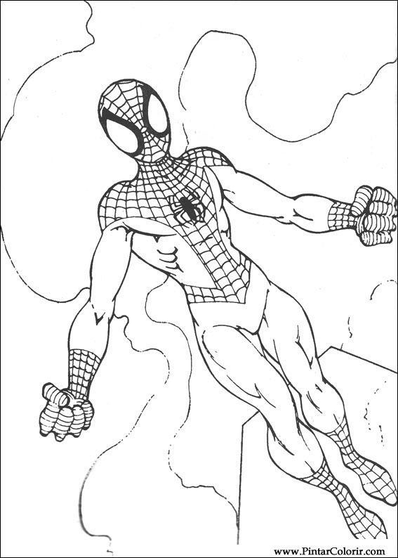 Drawings to paint colour spiderman