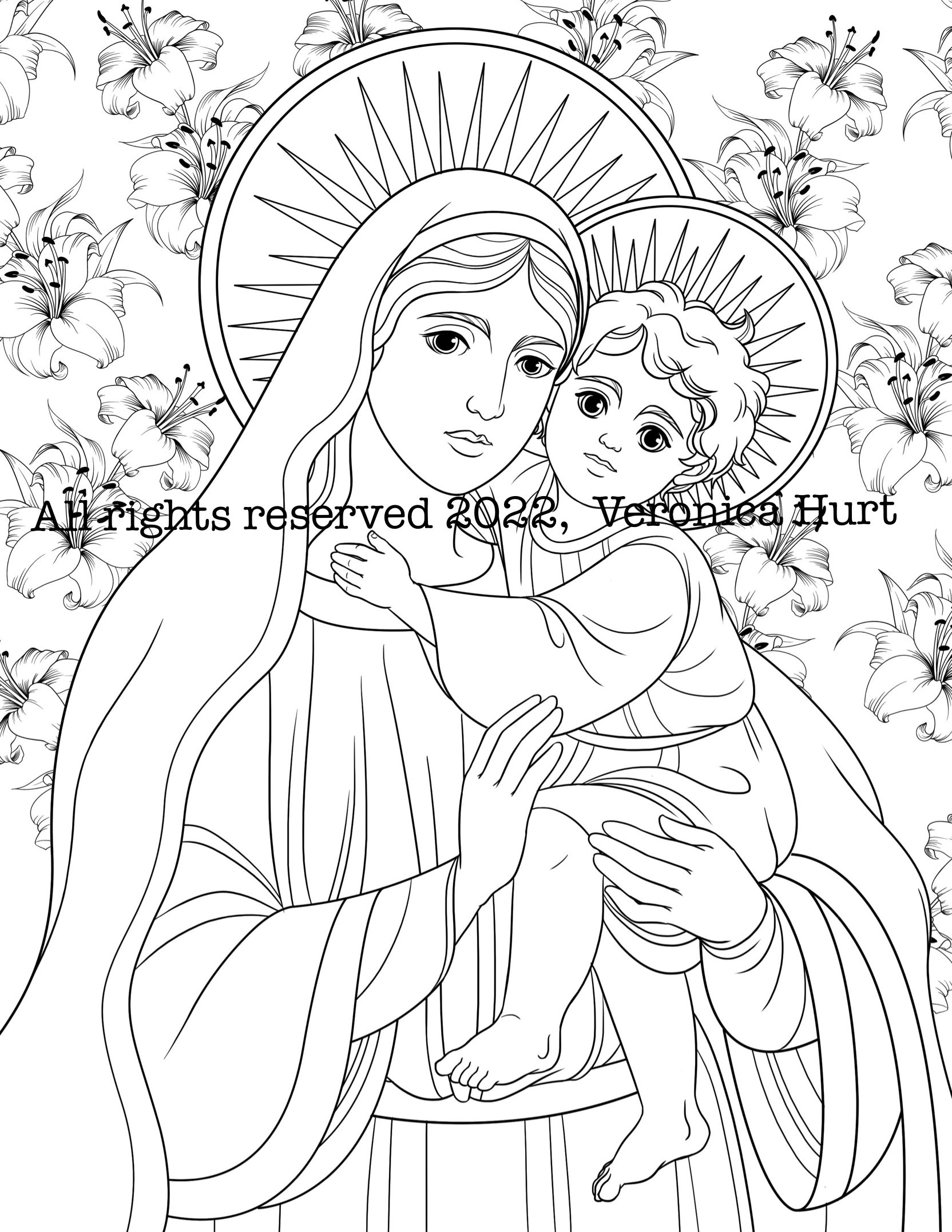 Dibujo de solemnidad de marãa madre de dios para colorear santa marãa dibujos para colorear para niãos y adultos