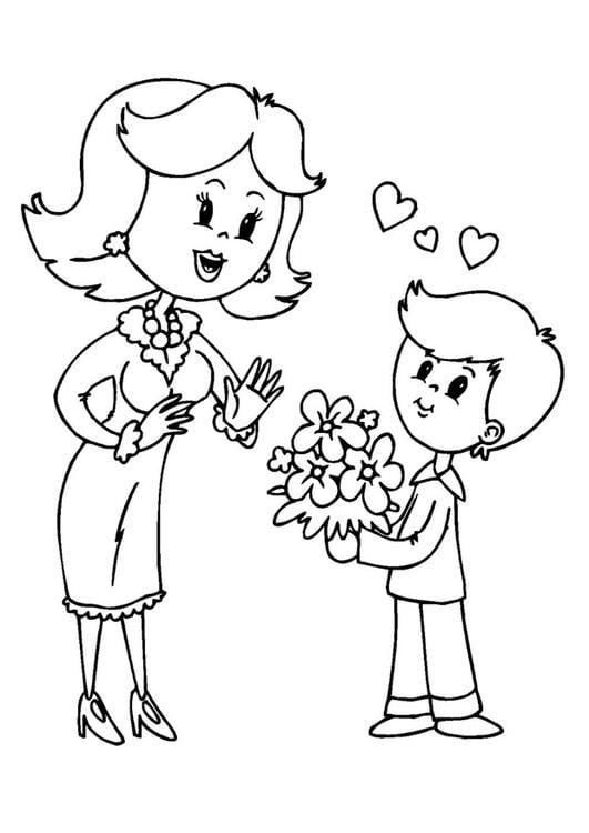 Coloring page mothers day