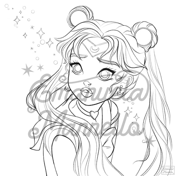 Printable coloring page sailor moon usagi