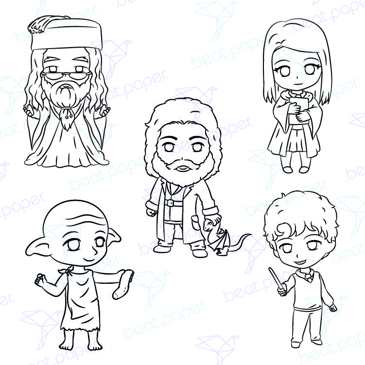 Harry potter hogwarts sellos digitales para colorear beatpaper