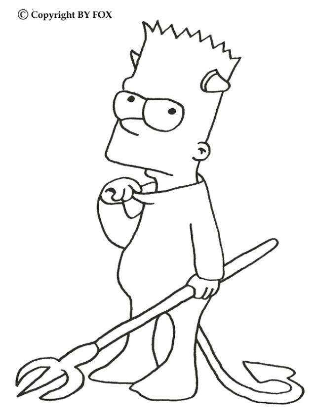 Bart the little devil coloring pages