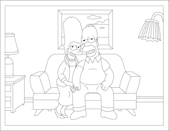 The simpsons coloring pages the simpsons png coloring pages for adults coloring couples cartoon coloring pages