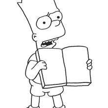 Bart and his book coloring pages