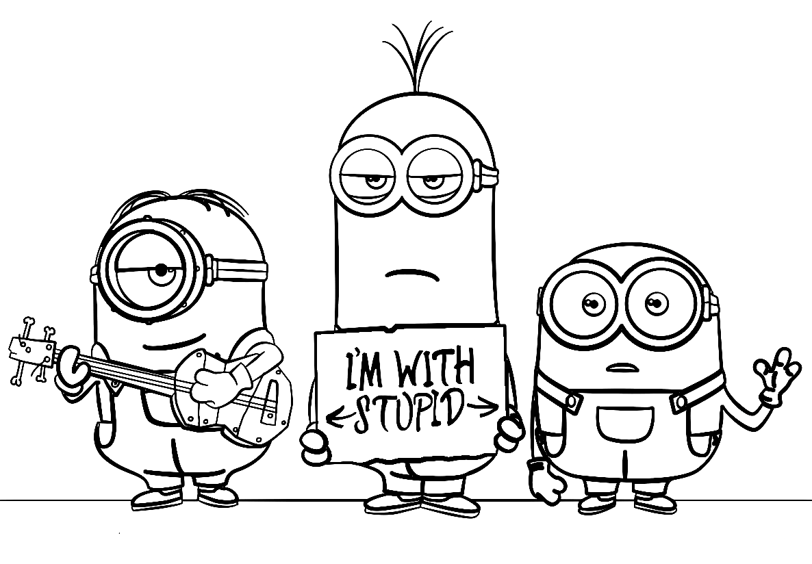 Minions from despicable me coloring page