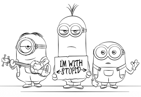 Minions from despicable me coloring page free printable coloring pages