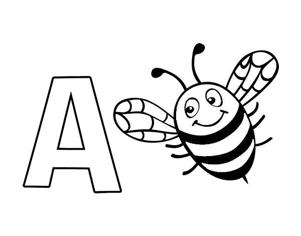 Dibujo de a de abeja para colorear alfabeto para imprimir abecedario para imprimir letras abecedario para imprimir