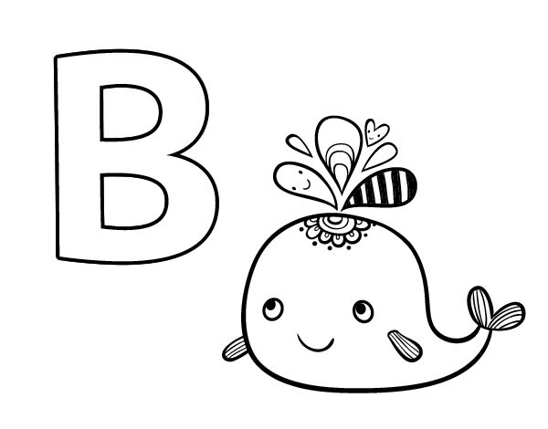 Dibujo de b de ballena para colorear letras del abecedario abecedario para imprimir letras abecedario para imprimir