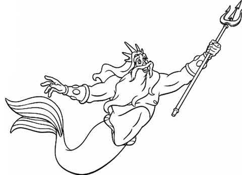 King triton coloring page free printable coloring pages