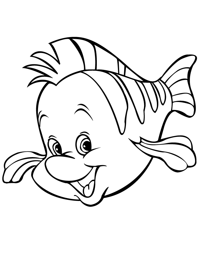 Disney flounder coloring pages