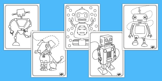 Robots coloring pages teacher