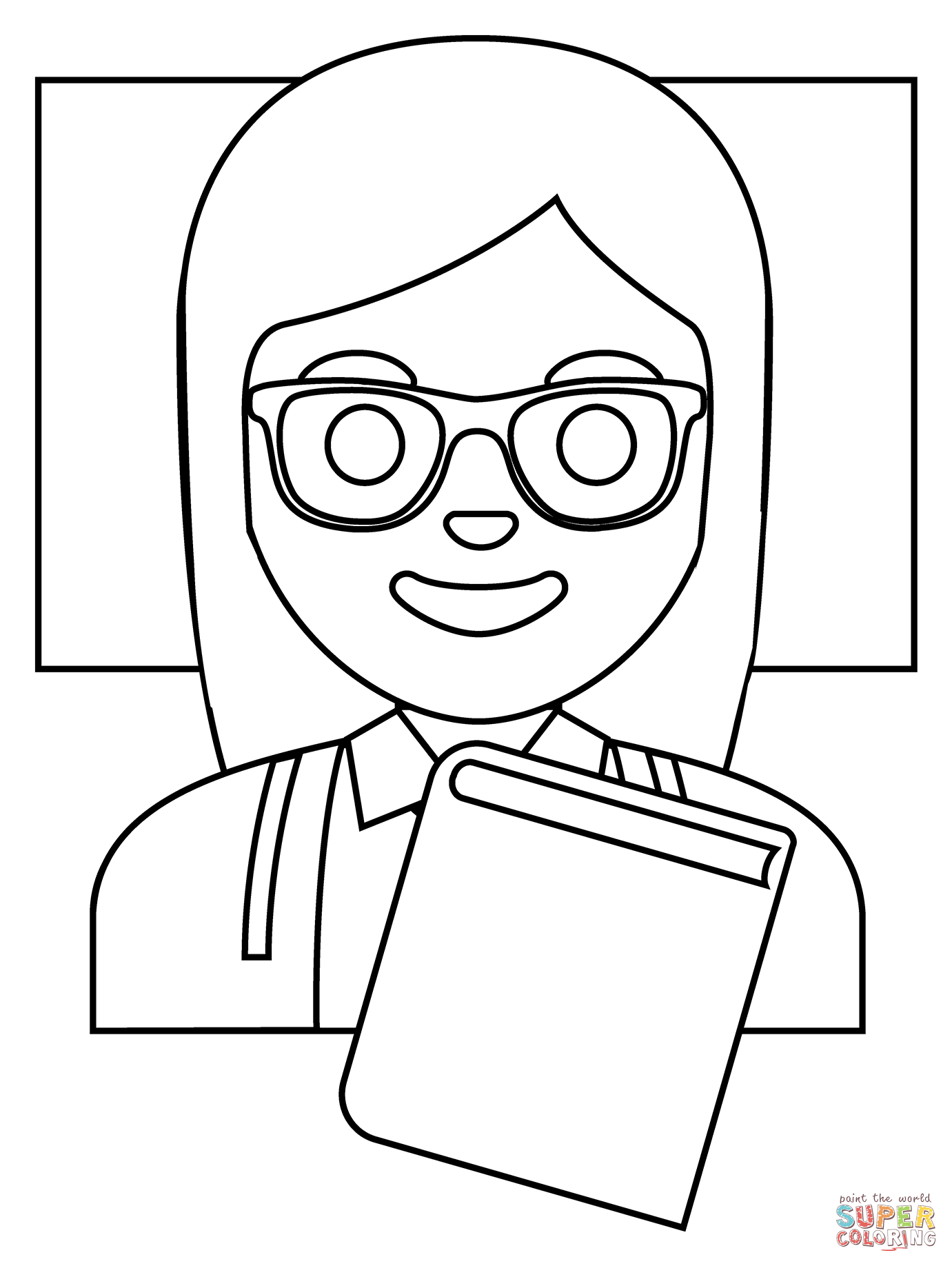 Dibujo de mujer maestra emoji para colorear dibujos para colorear imprimir gratis