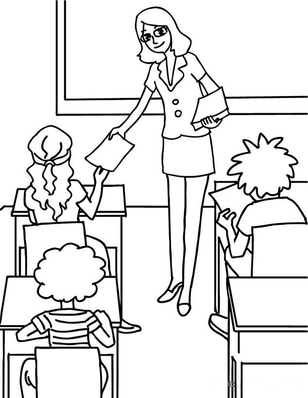 Teacher coloring pages