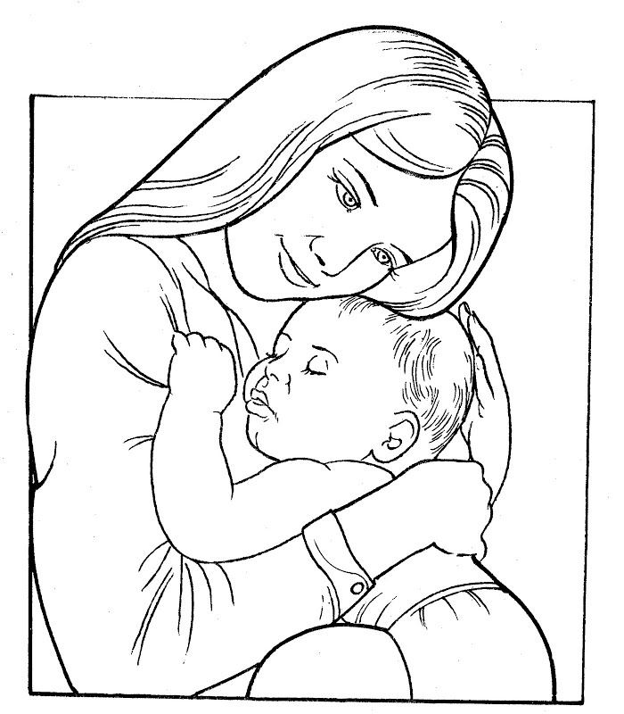 Mother and babe baby coloring pages coloring pages sketches