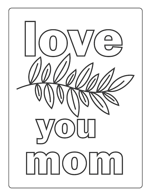 Premium vector mothers day coloring pages for children with cute mom son holiday black and white activity worksheet