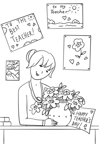 Dibujo de feliz dãa del profesor para colorear dibujos para colorear imprimir gratis