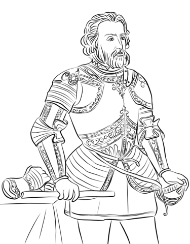 Hernãn cortãs coloring page free printable coloring pages