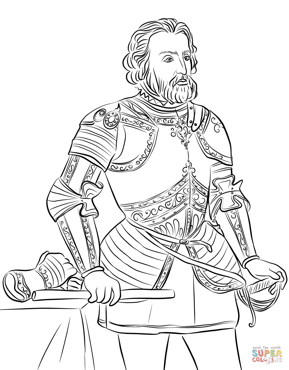 Hernãn cortãs coloring page free printable coloring pages