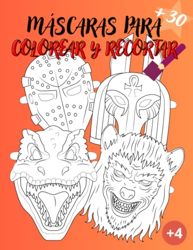 Mãscaras para colorear y recortar coloring book masks ideas fiesta cumpleaãos niãos y niãas regalo material educativo halloween carnaval pintar y cortar trz colors by trz colors