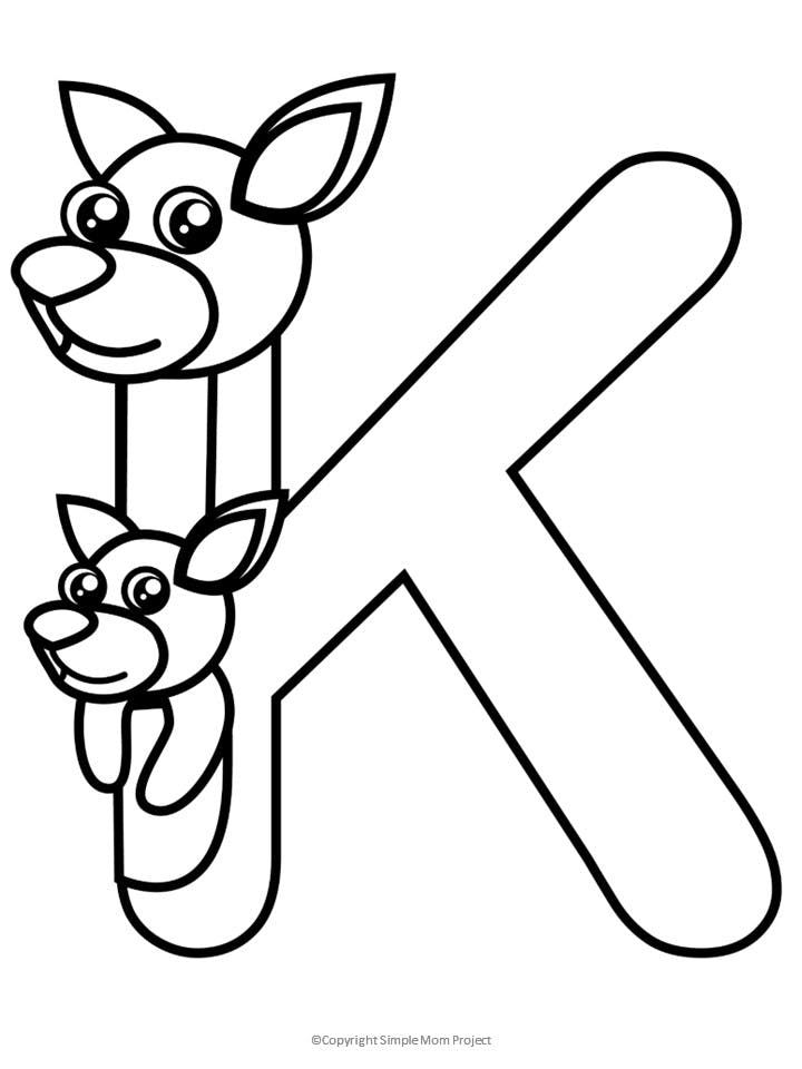 Free printable letter k coloring page letter k crafts alphabet coloring pag alphabet crafts prchool