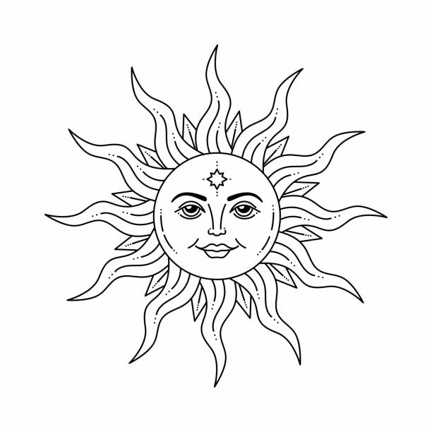 Tatuajes del sol ilustraciones de stock grãficos vectoriales libres de derechos y clip art