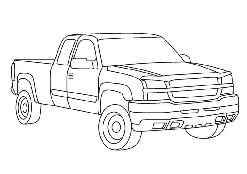 Basic pickup truck coloring page