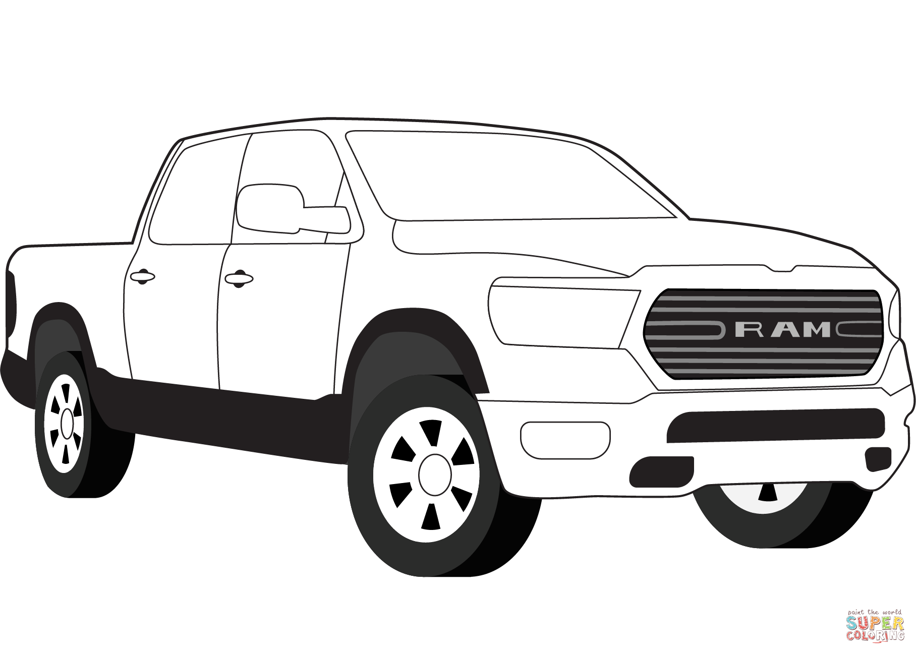 Dibujo de dodge ram para colorear dibujos para colorear imprimir gratis