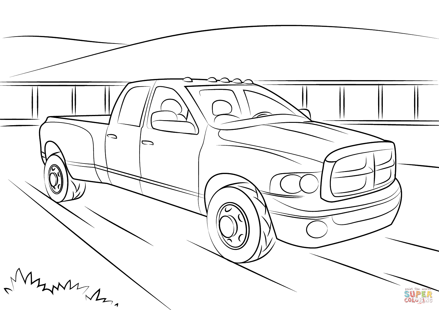 Dibujo de dodge ram para colorear dibujos para colorear imprimir gratis