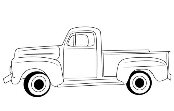 Pickup truck coloring pag printable pdf