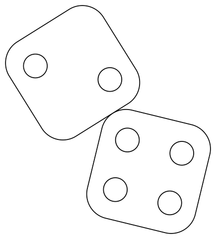 Dice coloring page free printable coloring pages