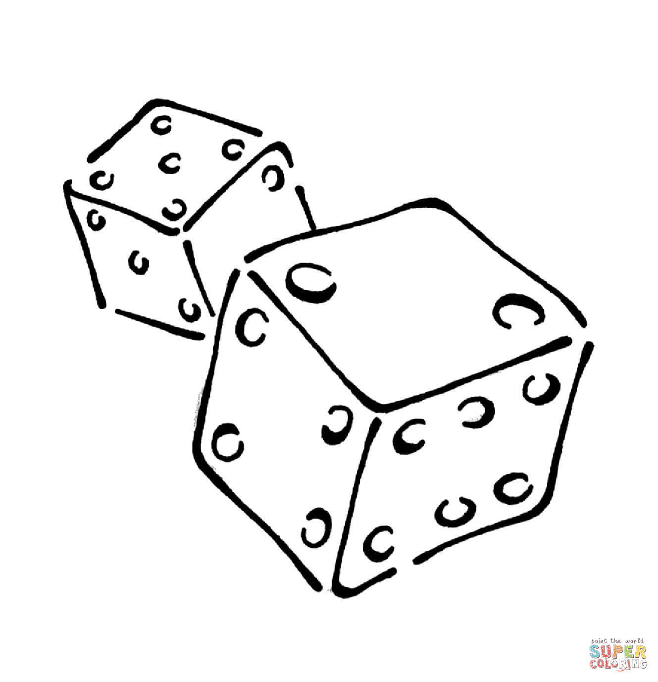 Playing dice coloring page free printable coloring pages