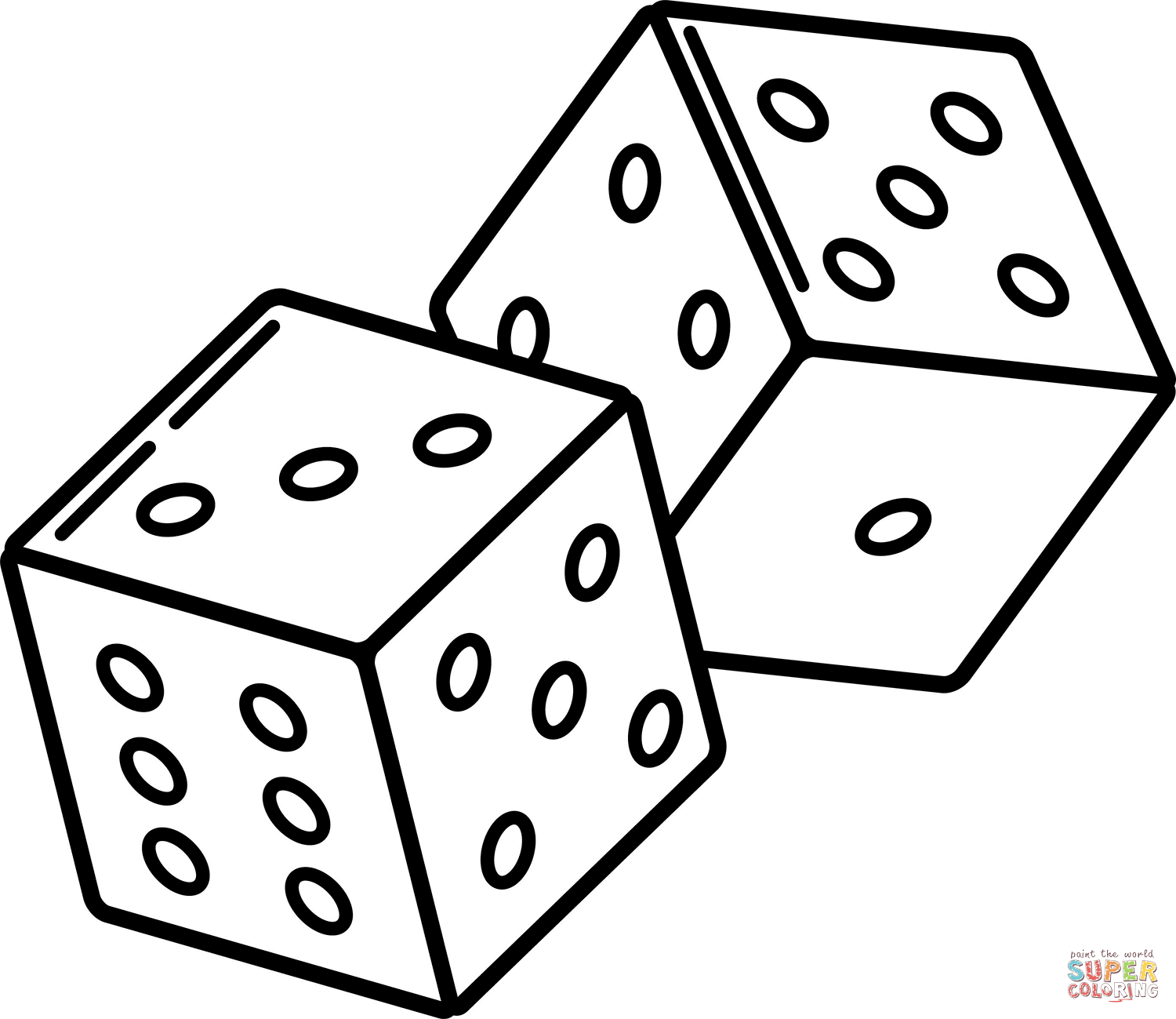 Dice coloring page free printable coloring pages