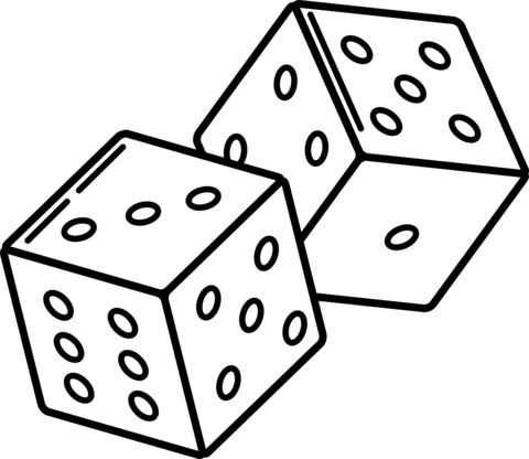 Dice coloring page free printable coloring pages