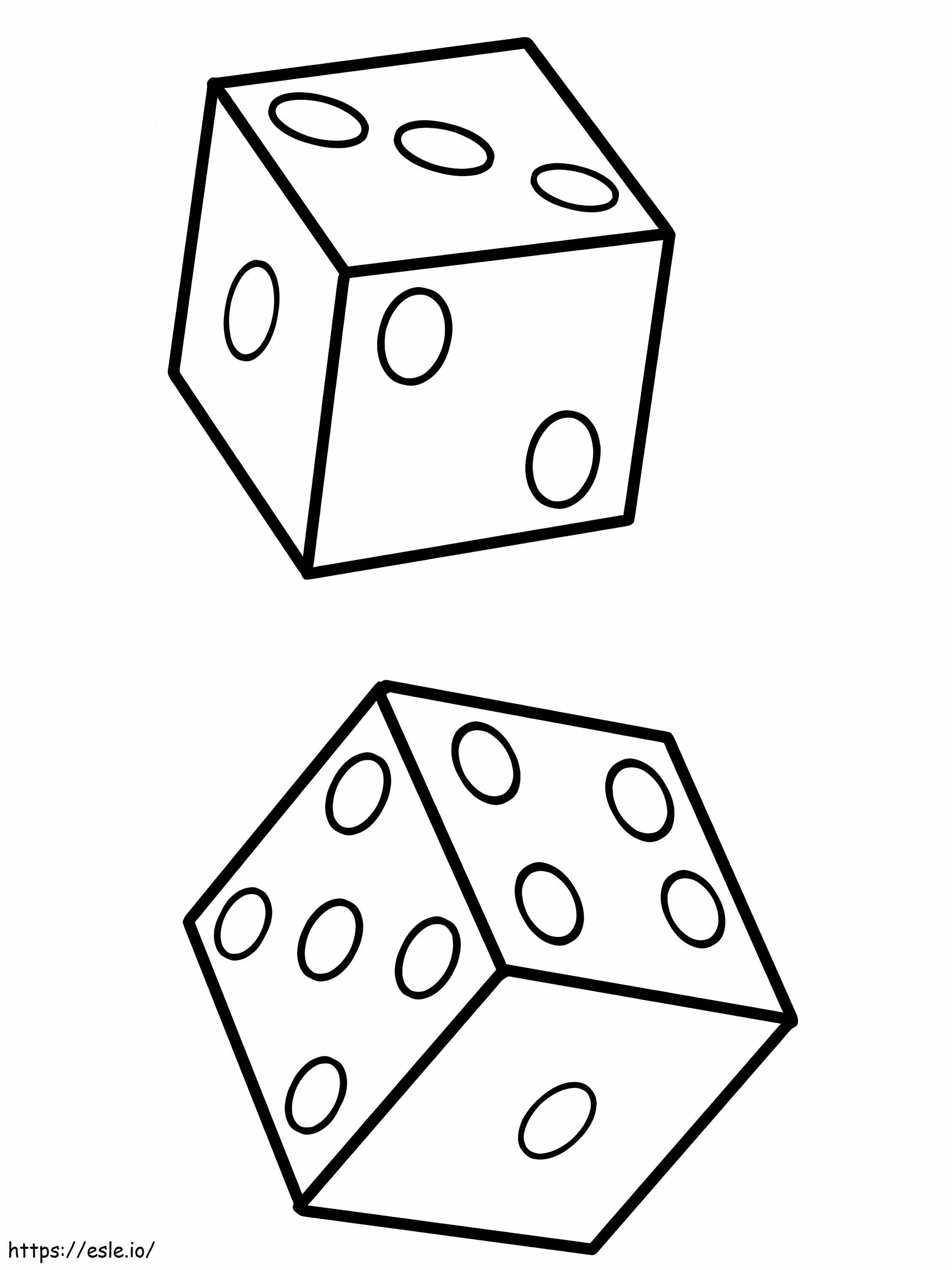 Free printable dice coloring page