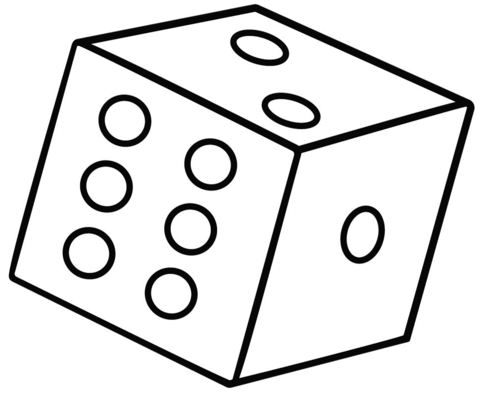 Dice coloring page free printable coloring pages