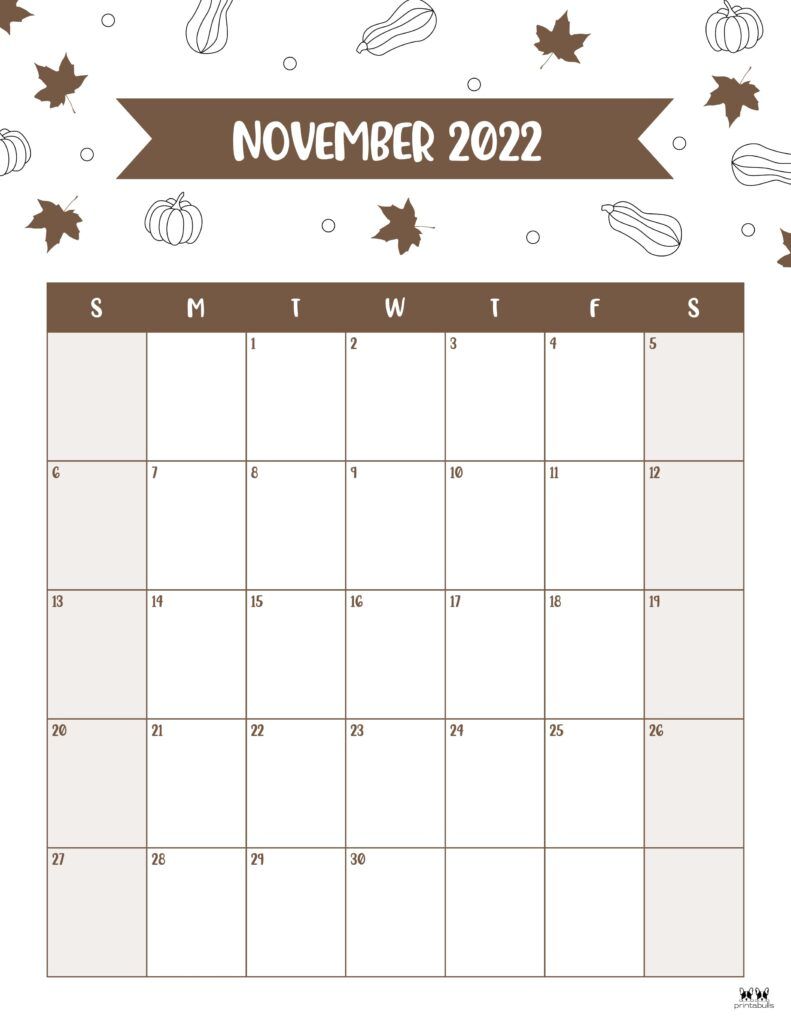 Printable november calendar