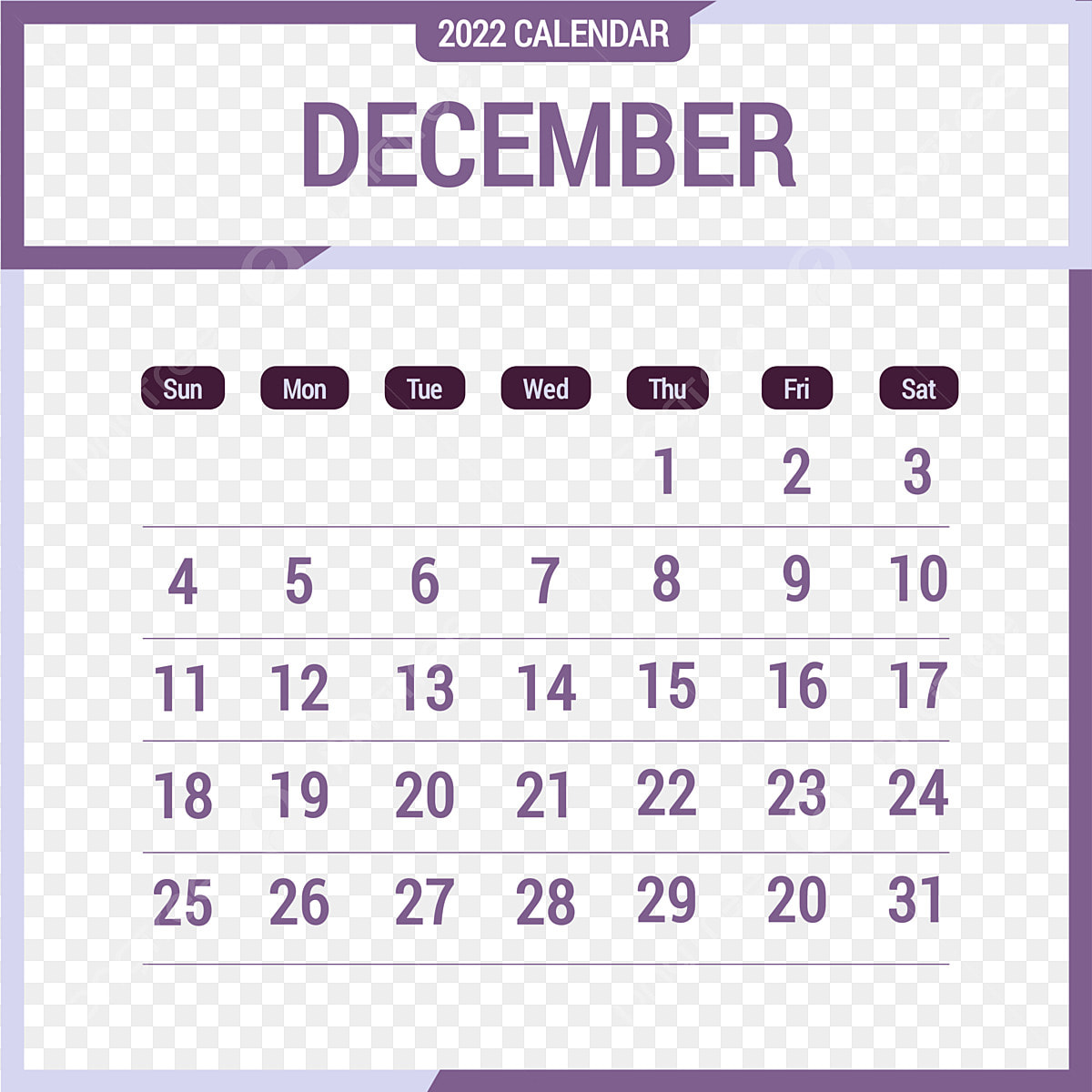 December calendar hd transparent calendar in sweet soft purple december calendar december calendar png image for free download